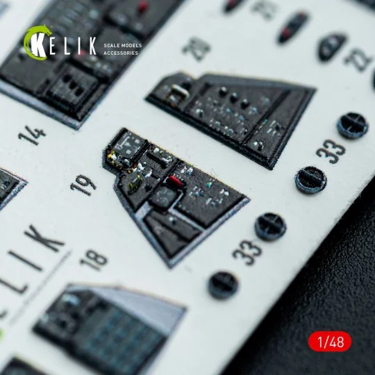 F-14D - interior 3D decals for GWH kit, 1/48 - Kelik K48159
