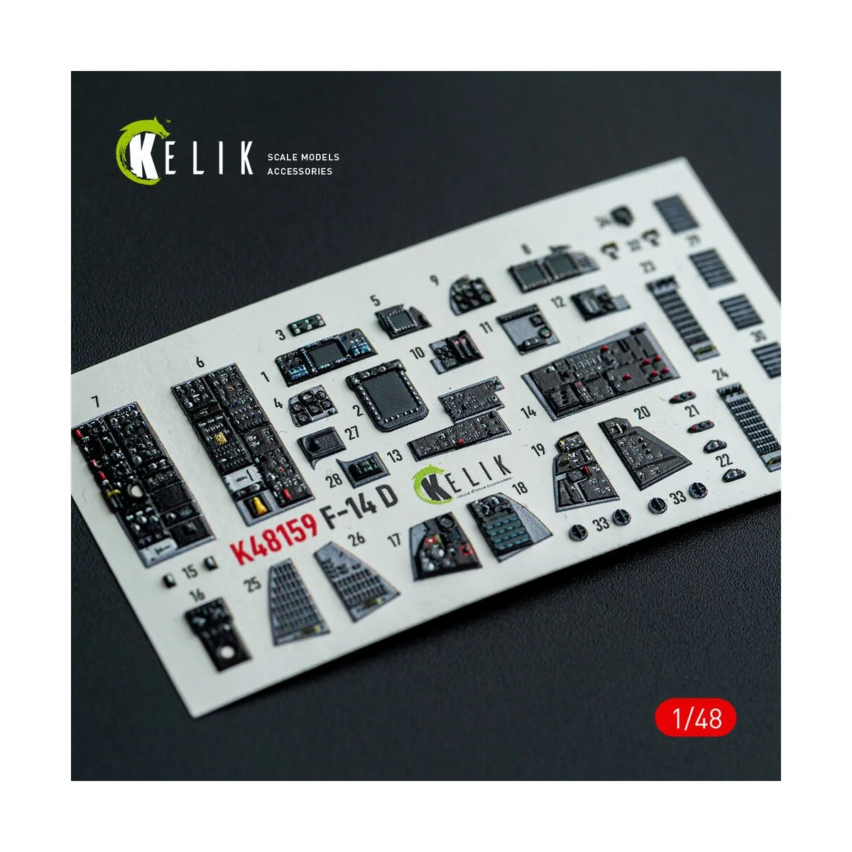 F-14D - interior 3D decals for GWH kit, 1/48 - Kelik K48159