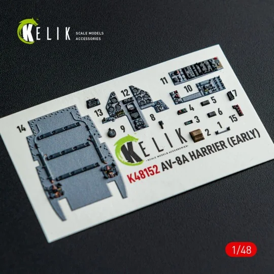 AV-8A HARRIER (Early) - interior 3D decals for Kinetic kit, 1/48 - ...