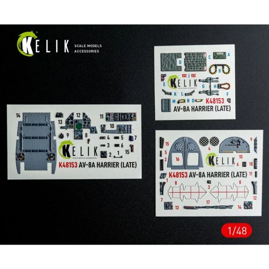 AV-8A HARRIER (Late) - interior 3D decals for Kinetic kit, 1/48 - K...