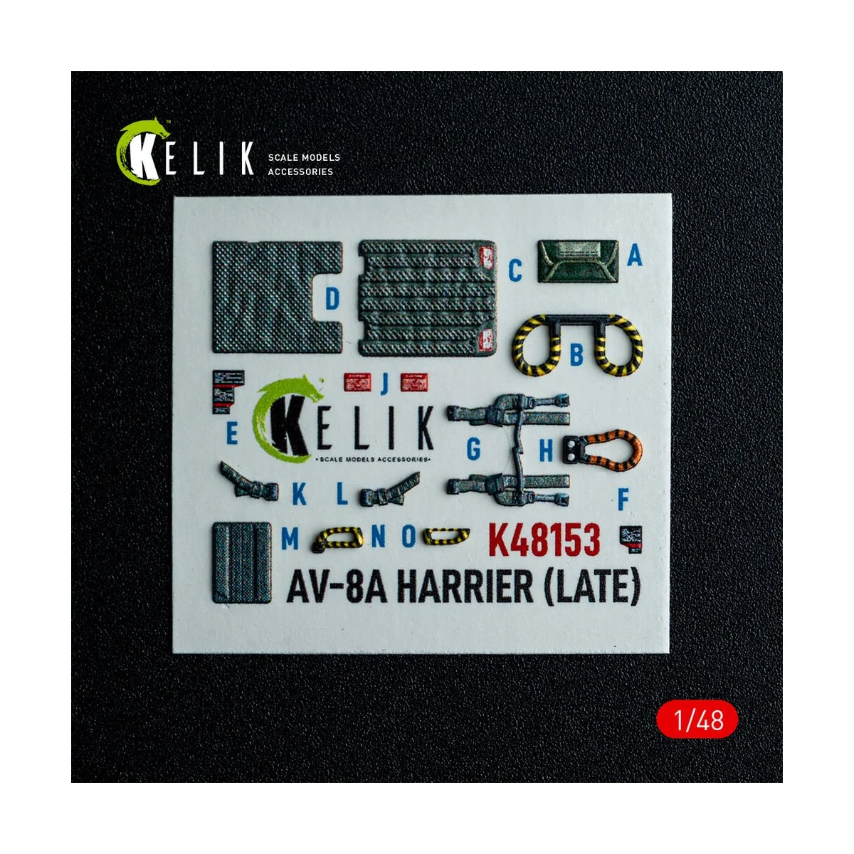AV-8A HARRIER (Late) - interior 3D decals for Kinetic kit, 1/48 - K...
