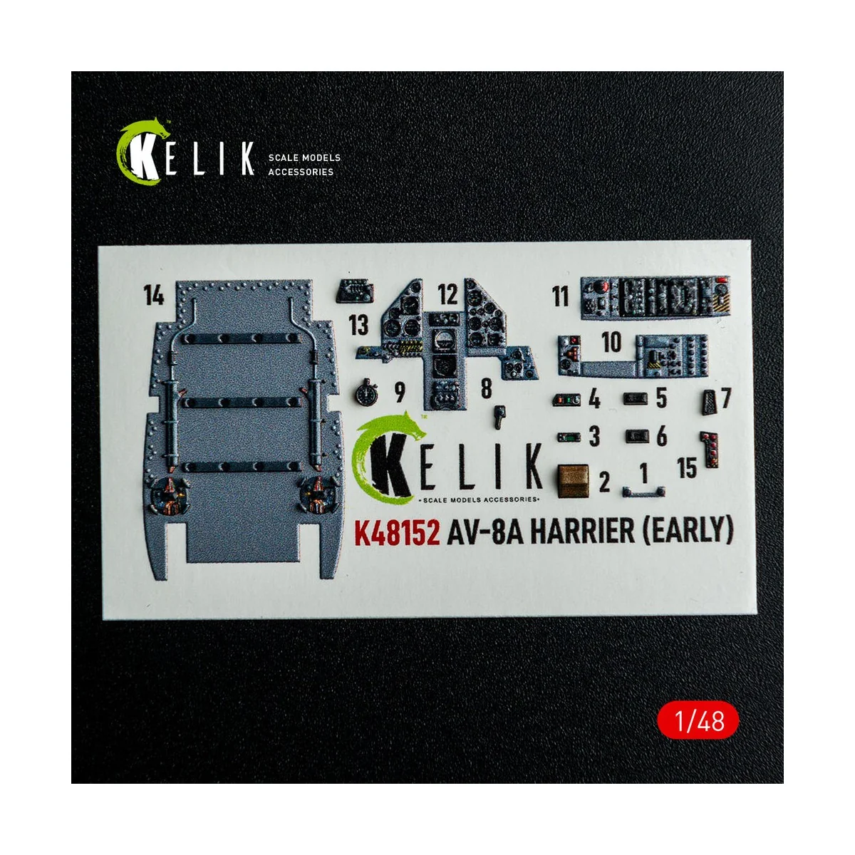 AV-8A HARRIER (Early) - interior 3D decals for Kinetic kit, 1/48 - ...