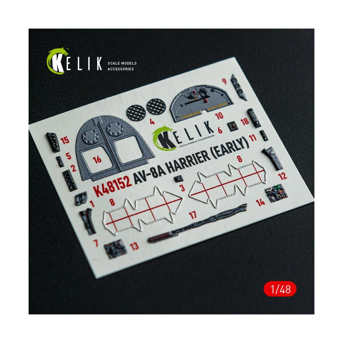 AV-8A HARRIER (Early) - interior 3D decals for Kinetic kit, 1/48 - ...