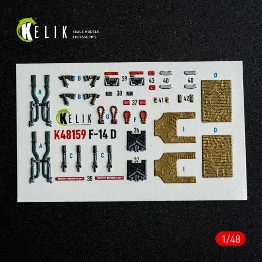 F-14D - interior 3D decals for GWH kit, 1/48 - Kelik K48159