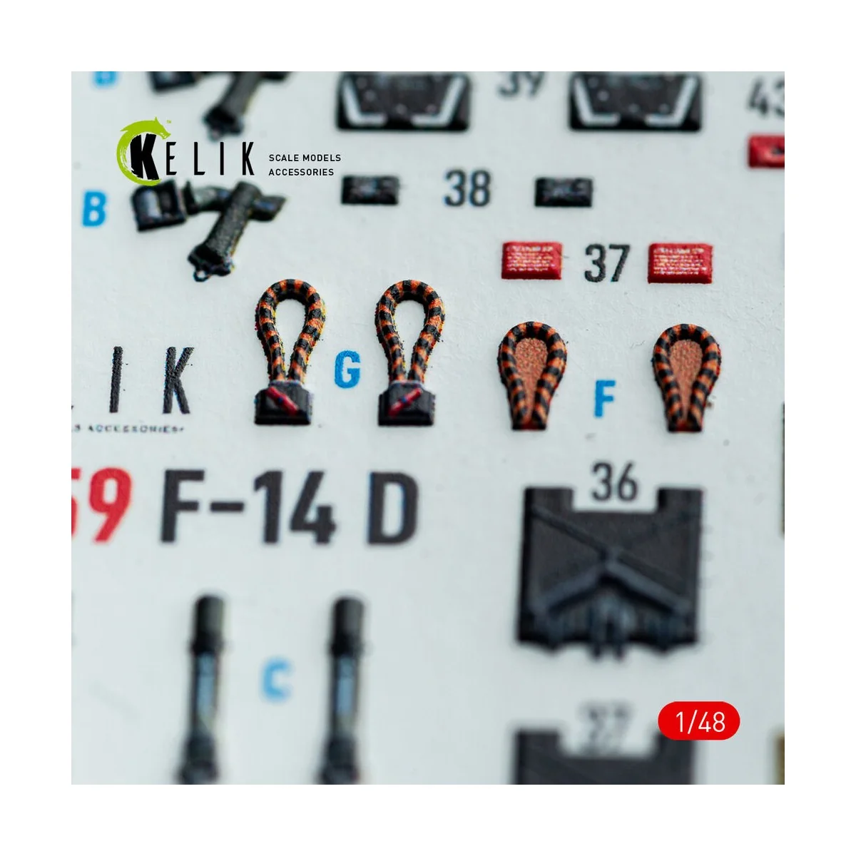 F-14D - interior 3D decals for GWH kit, 1/48 - Kelik K48159