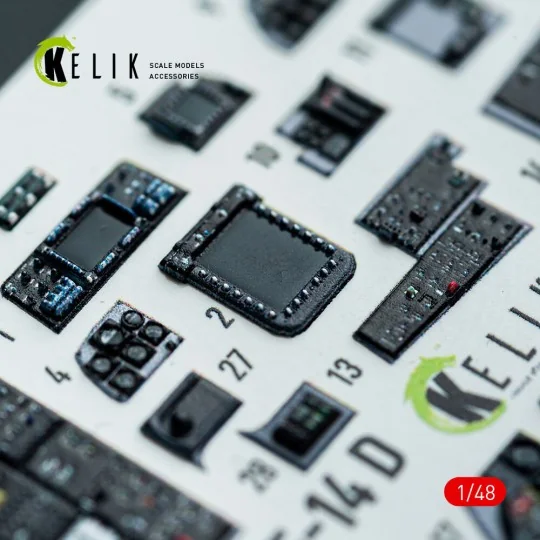 F-14D - interior 3D decals for GWH kit, 1/48 - Kelik K48159