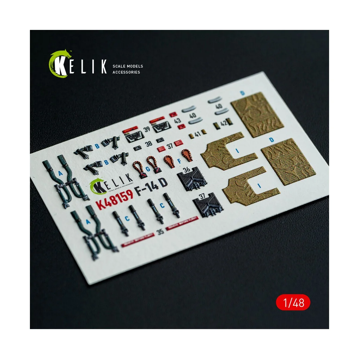 F-14D - interior 3D decals for GWH kit, 1/48 - Kelik K48159