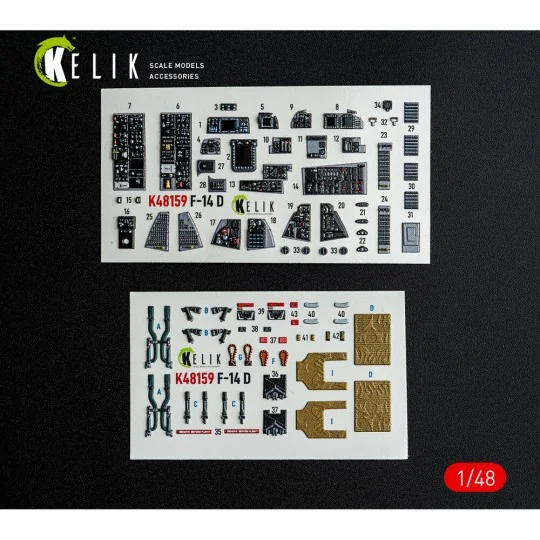 F-14D - interior 3D decals for GWH kit, 1/48 - Kelik K48159