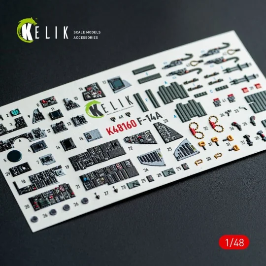 F-14A - interior 3D decals for Hasegawa kit, 1/48 - Kelik K48160