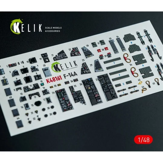 F-14A - interior 3D decals for GWH kit, 1/48 - Kelik K48161