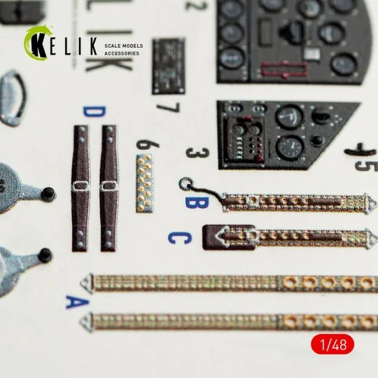 FOKKER D.XXI - interior 3D decals for Special Hobby kit, 1/48 - Kel...