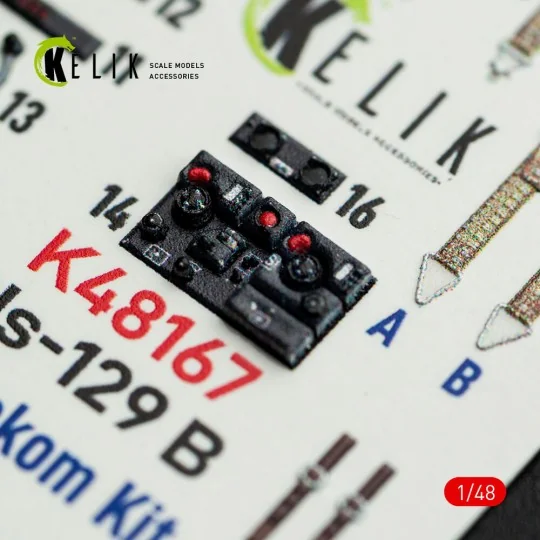 Hs-129 B - interior 3D decals for Takom kit, 1/48 - Kelik K48167