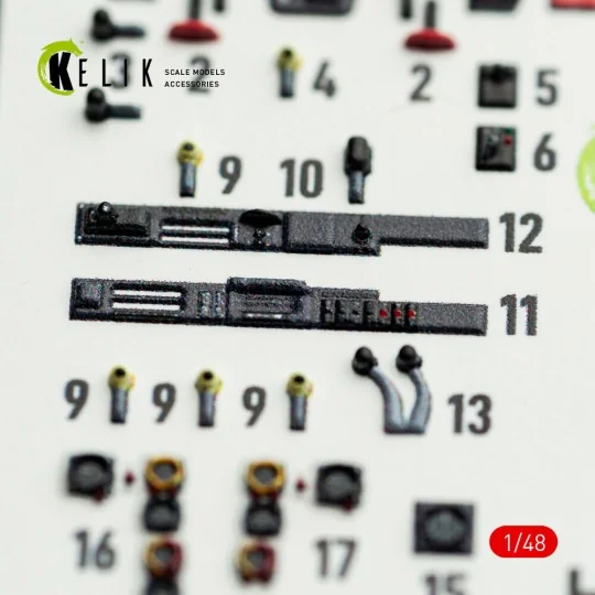 Hs-129 B - interior 3D decals for Takom kit, 1/48 - Kelik K48167