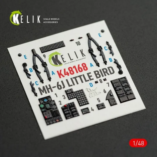 MH-6J Little Bird - interior 3D decals for ICM kit, 1/48 - Kelik K4... MH-6J Little Bird - interior 3D decals for ICM kit, 1/48 - Kelik K4...