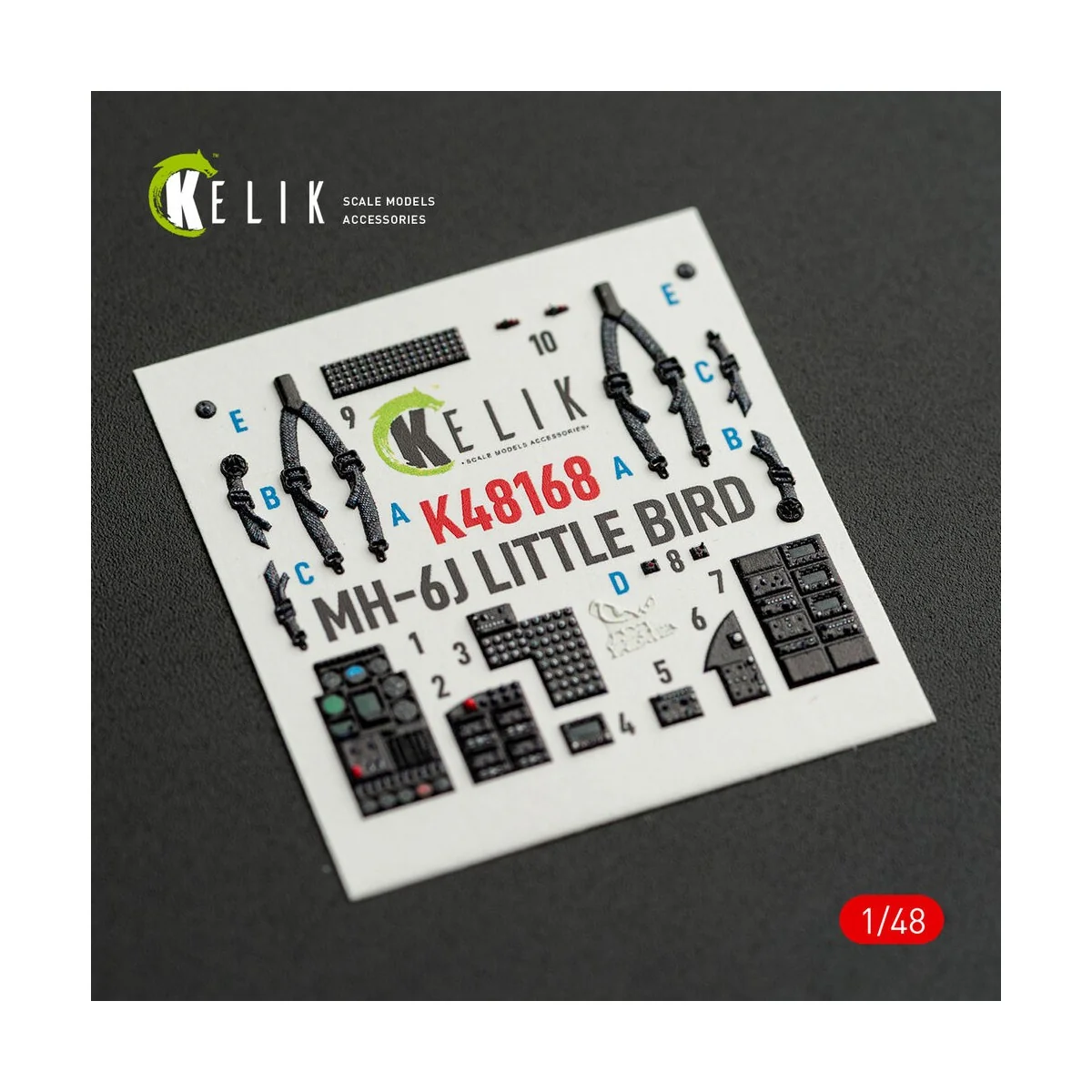 MH-6J Little Bird - interior 3D decals for ICM kit, 1/48 - Kelik K4... MH-6J Little Bird - interior 3D decals for ICM kit, 1/48 - Kelik K4...