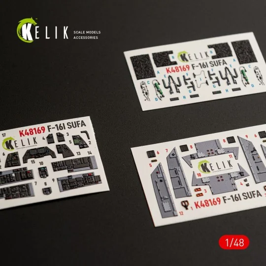 F-16I SUFA - interior 3D decals for GWH kit, 1/48 - Kelik K48169