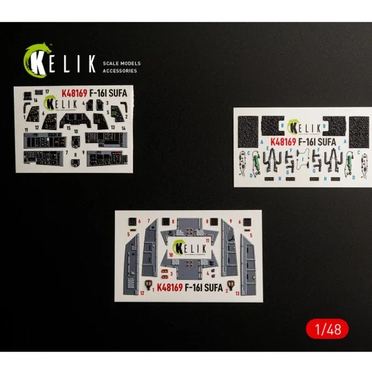 F-16I SUFA - interior 3D decals for GWH kit, 1/48 - Kelik K48169
