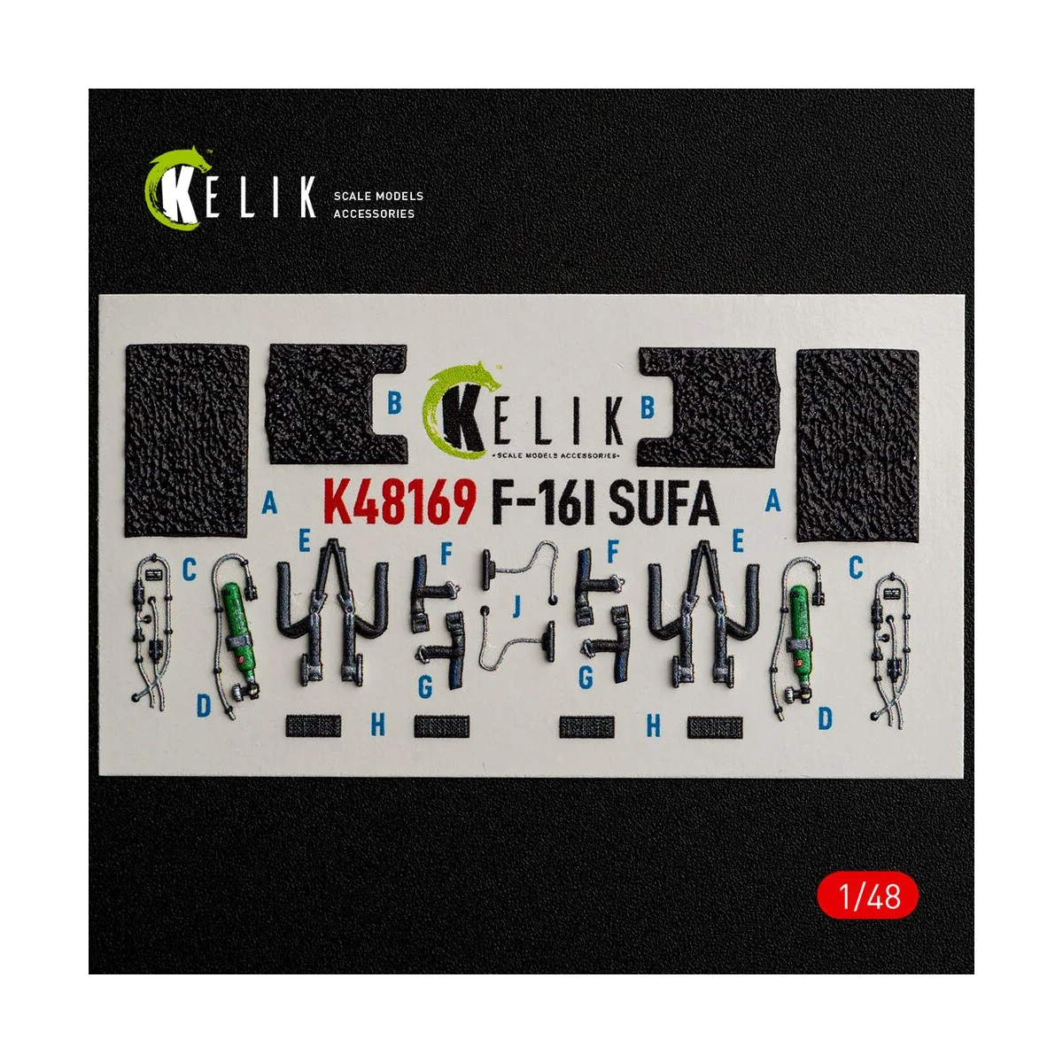 F-16I SUFA - interior 3D decals for GWH kit, 1/48 - Kelik K48169