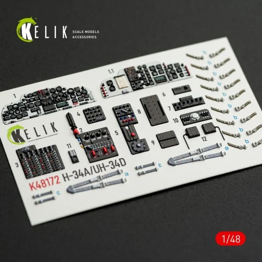 H-34A/UH-34D - interior 3D decals for Italeri kit, 1/48 - Kelik K48172 H-34A/UH-34D - interior 3D decals for Italeri kit, 1/48 - Kelik K48172
