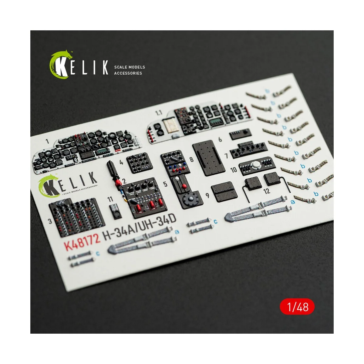 H-34A/UH-34D - interior 3D decals for Italeri kit, 1/48 - Kelik K48172 H-34A/UH-34D - interior 3D decals for Italeri kit, 1/48 - Kelik K48172