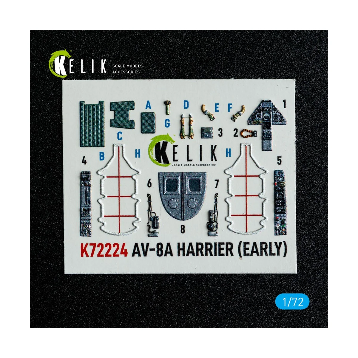 AV-8A Harrier (early) - interior 3D decals for Italeri kit, 1/72 - ...