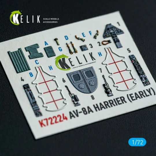 AV-8A Harrier (early) - interior 3D decals for Italeri kit, 1/72 - ...