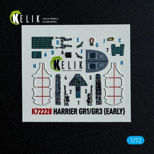 Harrier Gr1/Gr3 (Early) - interior 3D decals for Italeri kit, 1/72 ...