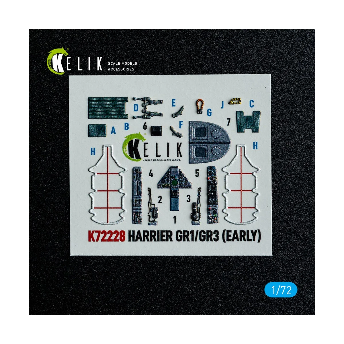Harrier Gr1/Gr3 (Early) - interior 3D decals for Italeri kit, 1/72 ...