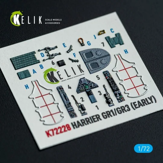 Harrier Gr1/Gr3 (Early) - interior 3D decals for Italeri kit, 1/72 ...