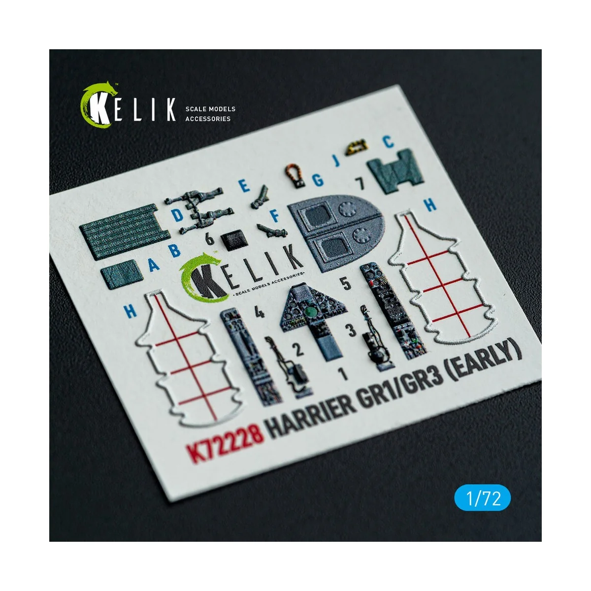 Harrier Gr1/Gr3 (Early) - interior 3D decals for Italeri kit, 1/72 ...
