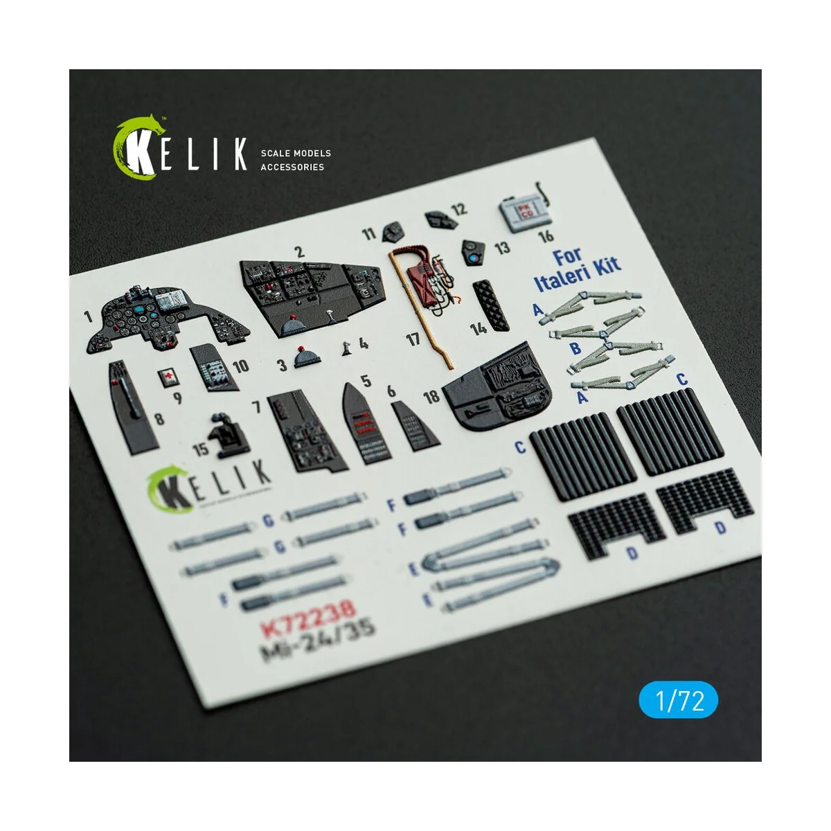 Mi-35/24 - interior 3D decals for Italeri kit, 1/72 - Kelik K72238