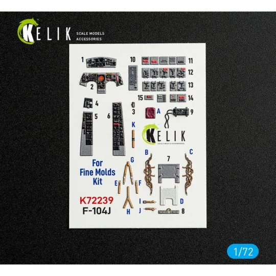 F-104J - interior 3D decals for Fine Molds kit, 1/72 - Kelik K72239