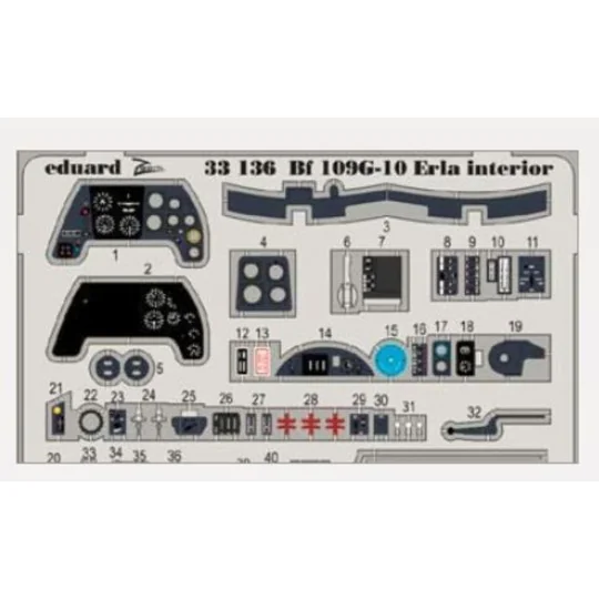 Bf 109G-10 Erla interior for Revell, 1/32 - Eduard Accessories 33136 Bf 109G-10 Erla interior for Revell, 1/32 - Eduard Accessories 33136