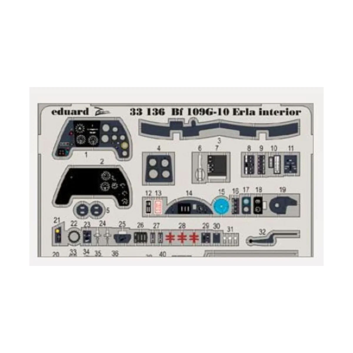 Bf 109G-10 Erla interior for Revell, 1/32 - Eduard Accessories 33136 Bf 109G-10 Erla interior for Revell, 1/32 - Eduard Accessories 33136