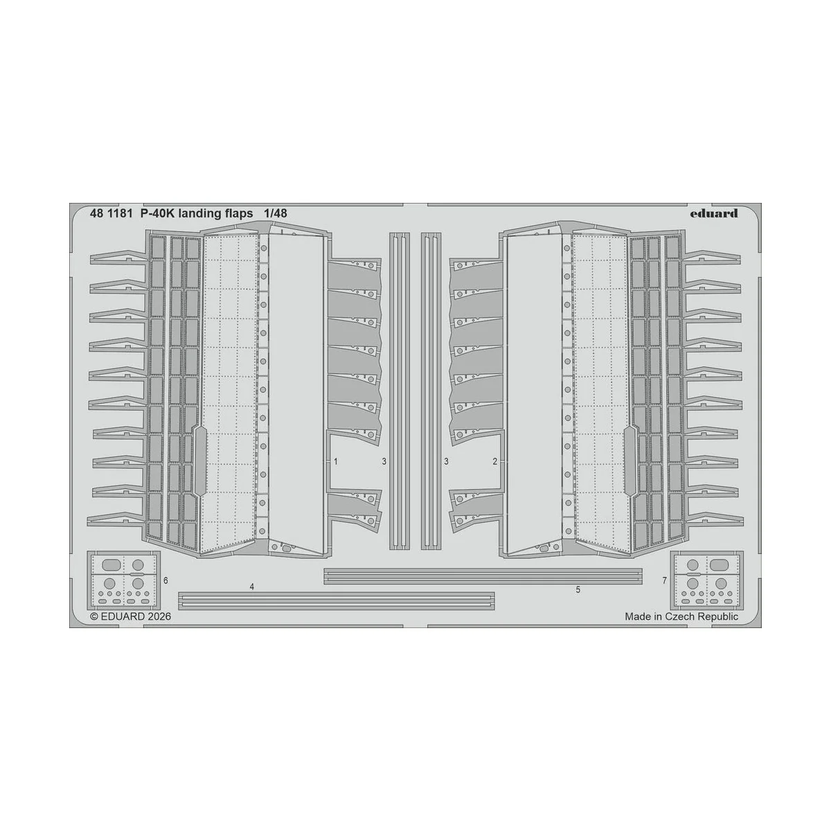 P-40K landing flaps for Eduard, 1/48 - Eduard Accessories 481181