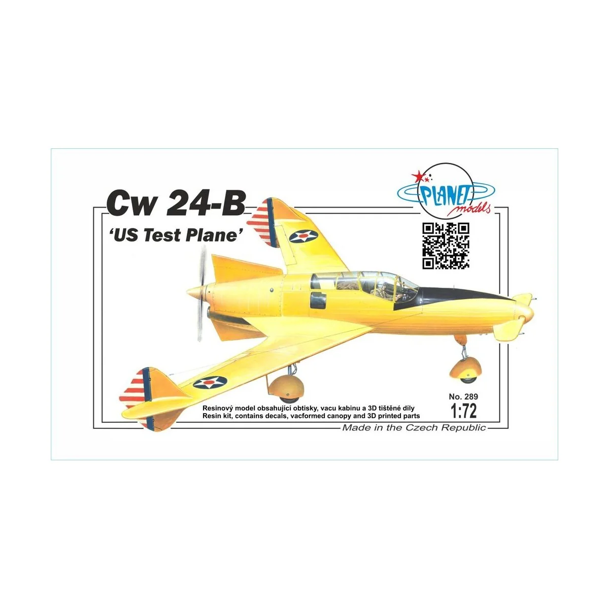 CW 24-B 'US Test Plane', 1/72 - Planet Models 129-PLT289