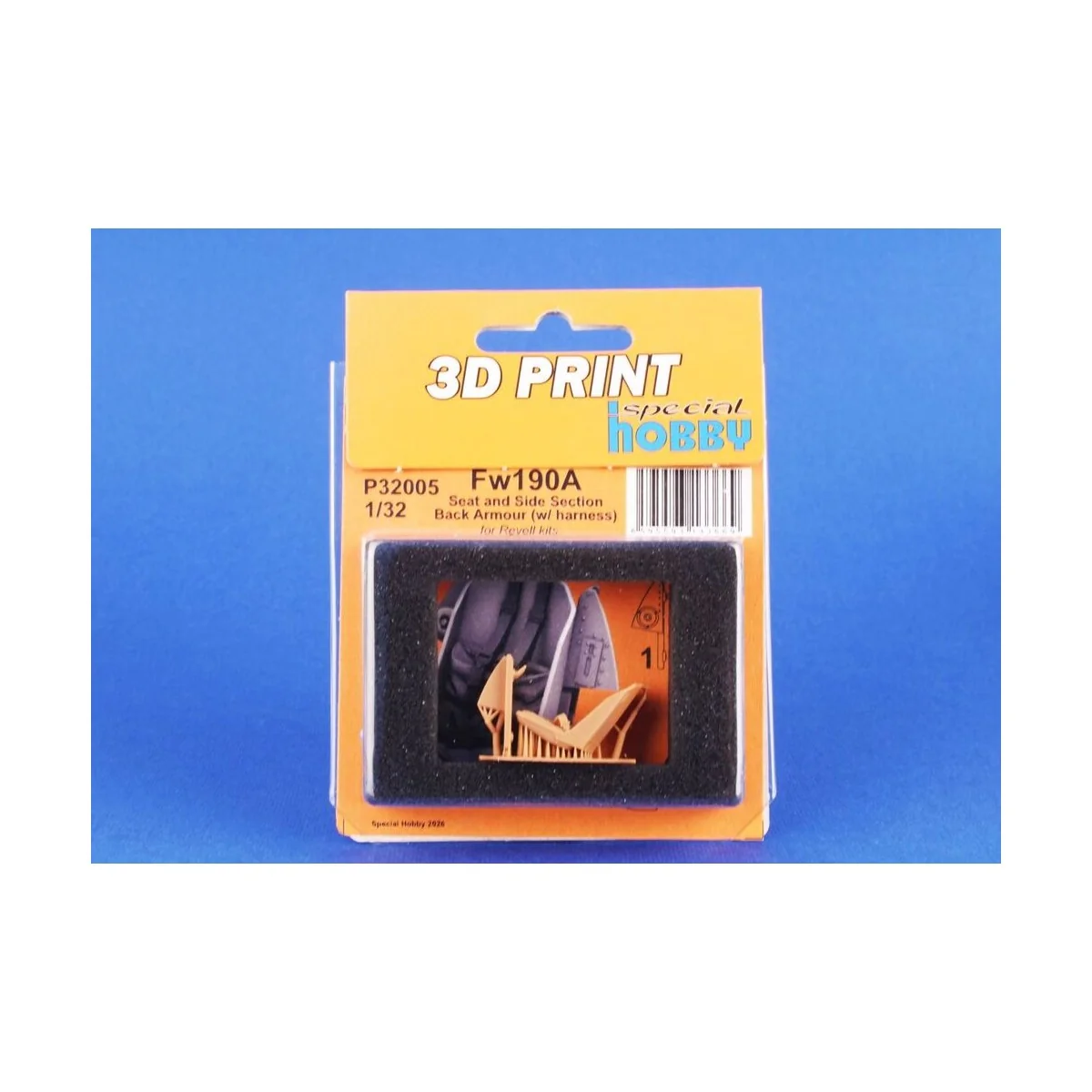 Fw190A Seat and Side Section Back Armour (w/ harness) for Revell, 1...