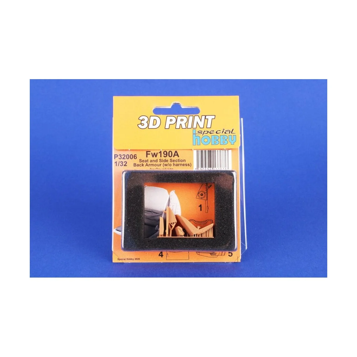 Fw190A Seat and Side Section Back Armour (w/o harness) for Revell, ... Fw190A Seat and Side Section Back Armour (w/o harness) for Revell, ...