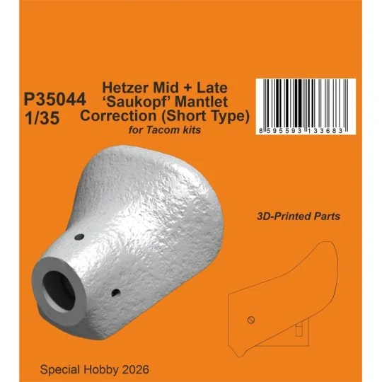 Hetzer Mid + Late ‘Saukopf’ Mantlet Correction (Short Type) for Tak...