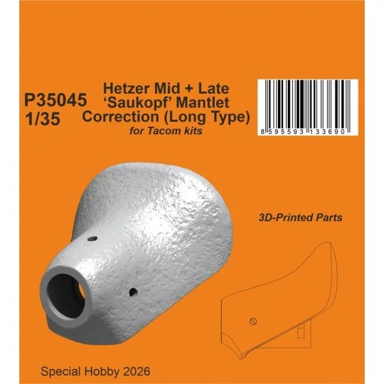 Hetzer Mid + Late ‘Saukopf’ Mantlet Correction (Long Type) for Tako...