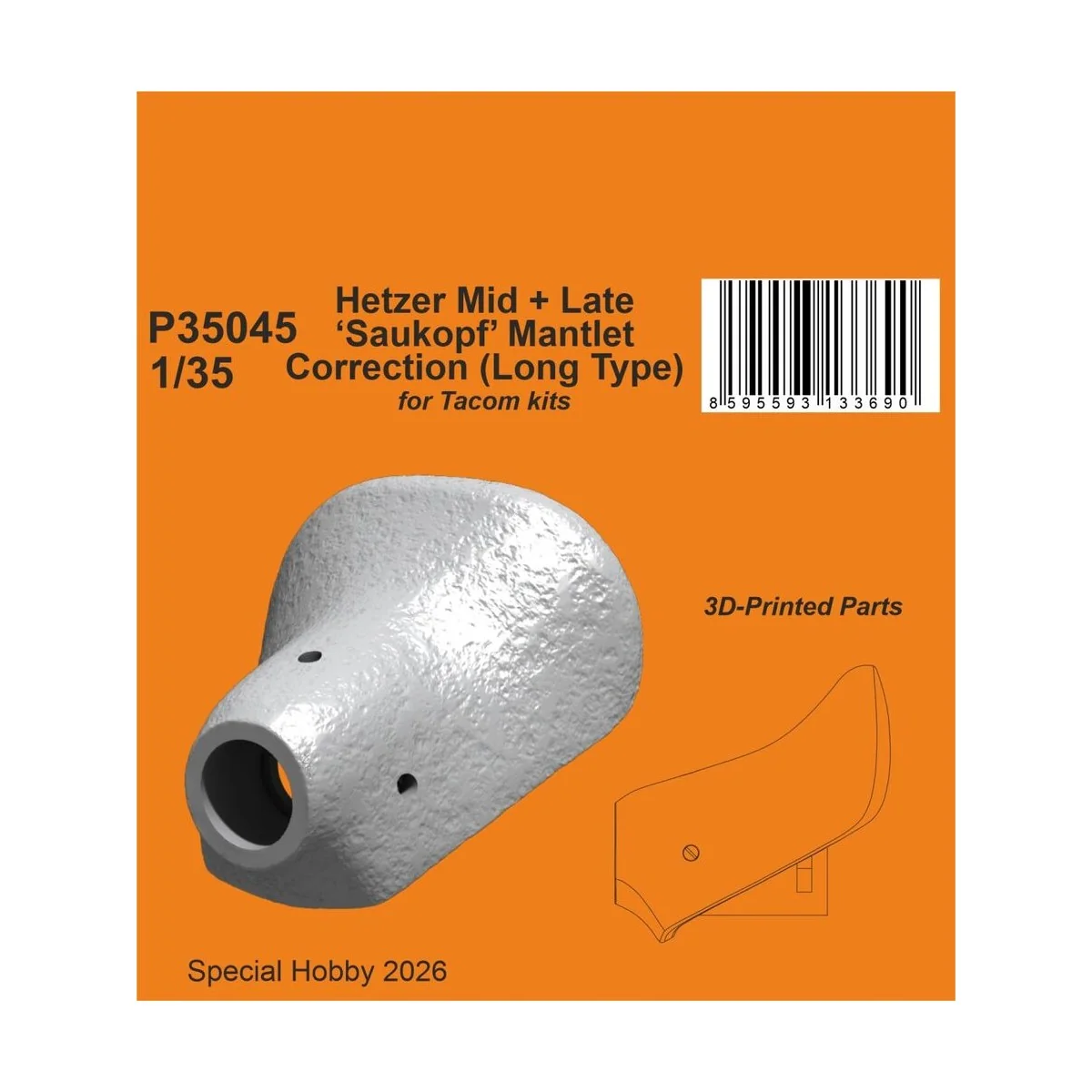 Hetzer Mid + Late ‘Saukopf’ Mantlet Correction (Long Type) for Tako...