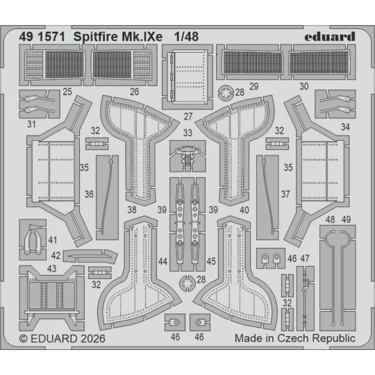 Spitfire Mk.Ixe for Airfix, 1/48 - Eduard Accessories BIG49474 Spitfire Mk.Ixe for Airfix, 1/48 - Eduard Accessories BIG49474