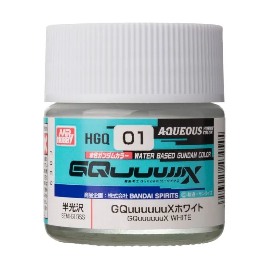 AQUEOUS GUNDAM COLOR (10ml) GQuuuuuuX WHITE - Mr Hobby - Gunze HGQ-01 AQUEOUS GUNDAM COLOR (10ml) GQuuuuuuX WHITE - Mr Hobby - Gunze HGQ-01