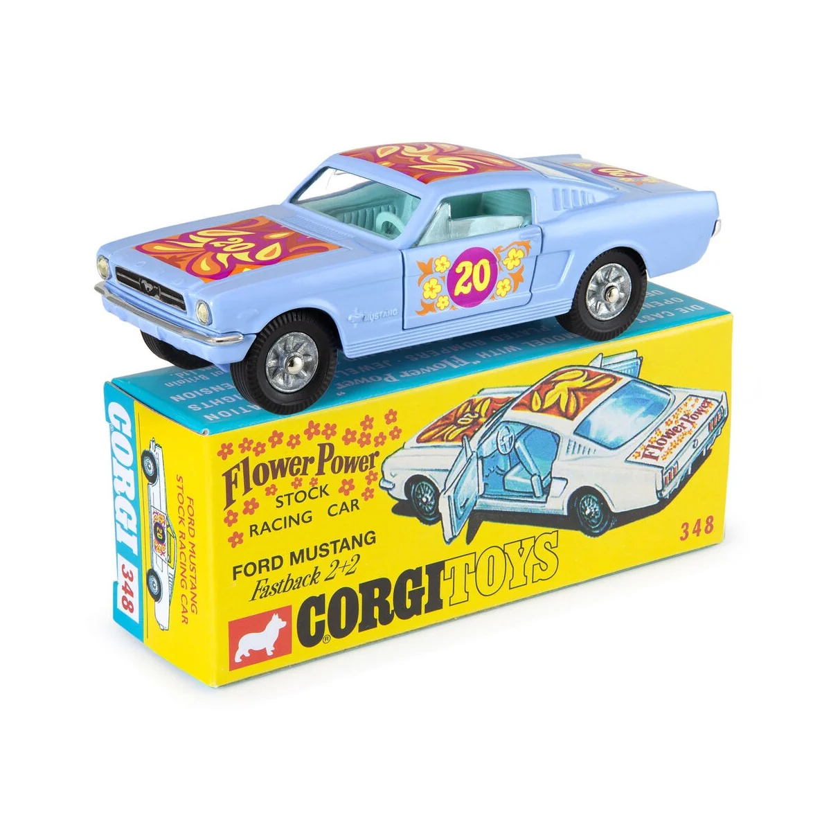 348 - Ford Mustang Fastback 2+2 'Flower Power' Stock Racing - Corgi...