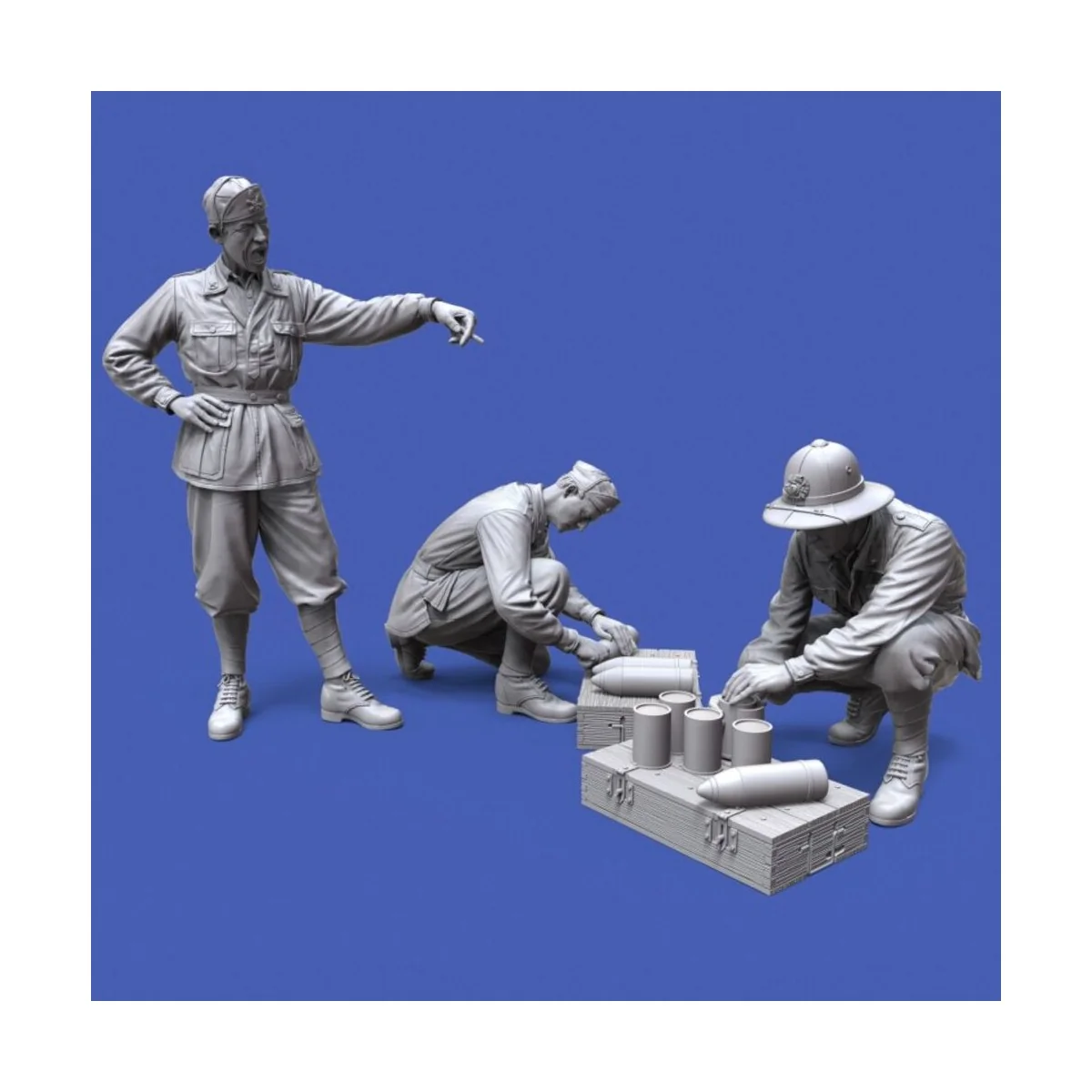 Italian WWII soldiers in North Africa, loading 100/7 100mm artiller... Italian WWII soldiers in North Africa, loading 100/7 100mm artiller...