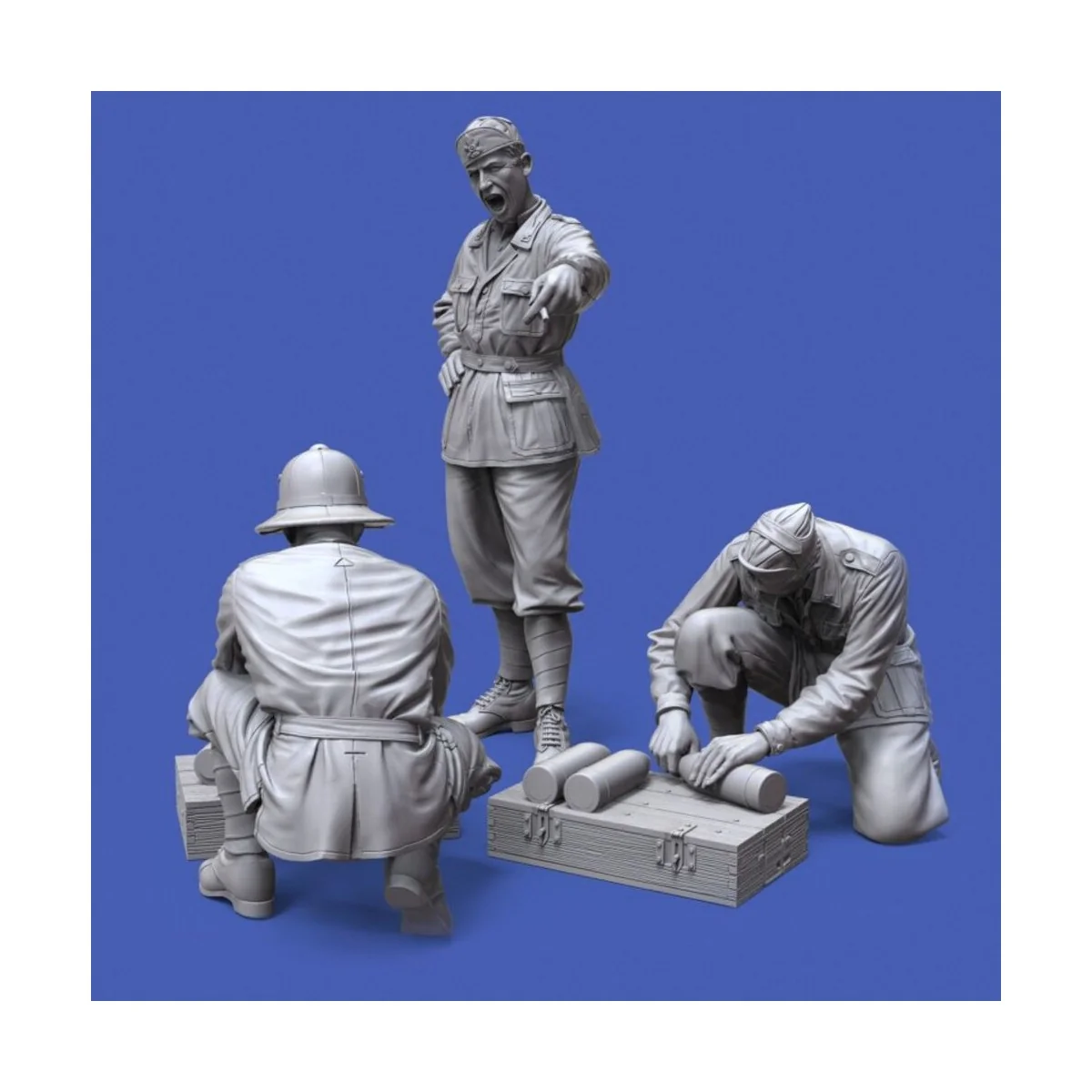 Italian WWII soldiers in North Africa, loading 100/7 100mm artiller... Italian WWII soldiers in North Africa, loading 100/7 100mm artiller...