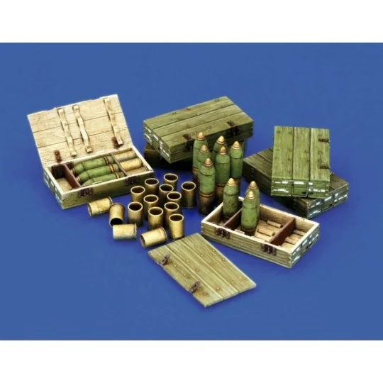 Italian 100/7 100mm Ammunition with wooden crates set-WWII, 1/35 - ... Italian 100/7 100mm Ammunition with wooden crates set-WWII, 1/35 - ...