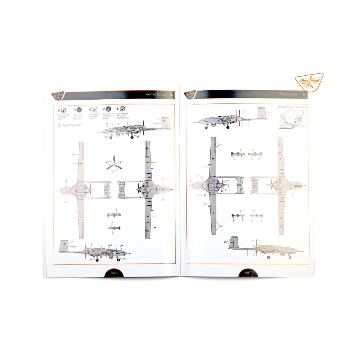 TB.2 UAV UKRAINIAN NAVY, 1/35 - Clear Prop Models CP3503 TB.2 UAV UKRAINIAN NAVY, 1/35 - Clear Prop Models CP3503