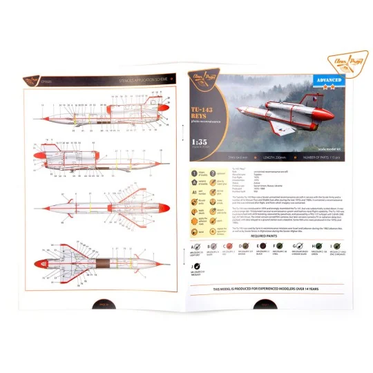 Tu-143 Reys photo reconnaissance, 1/35 - Clear Prop Models CP3505 Tu-143 Reys photo reconnaissance, 1/35 - Clear Prop Models CP3505