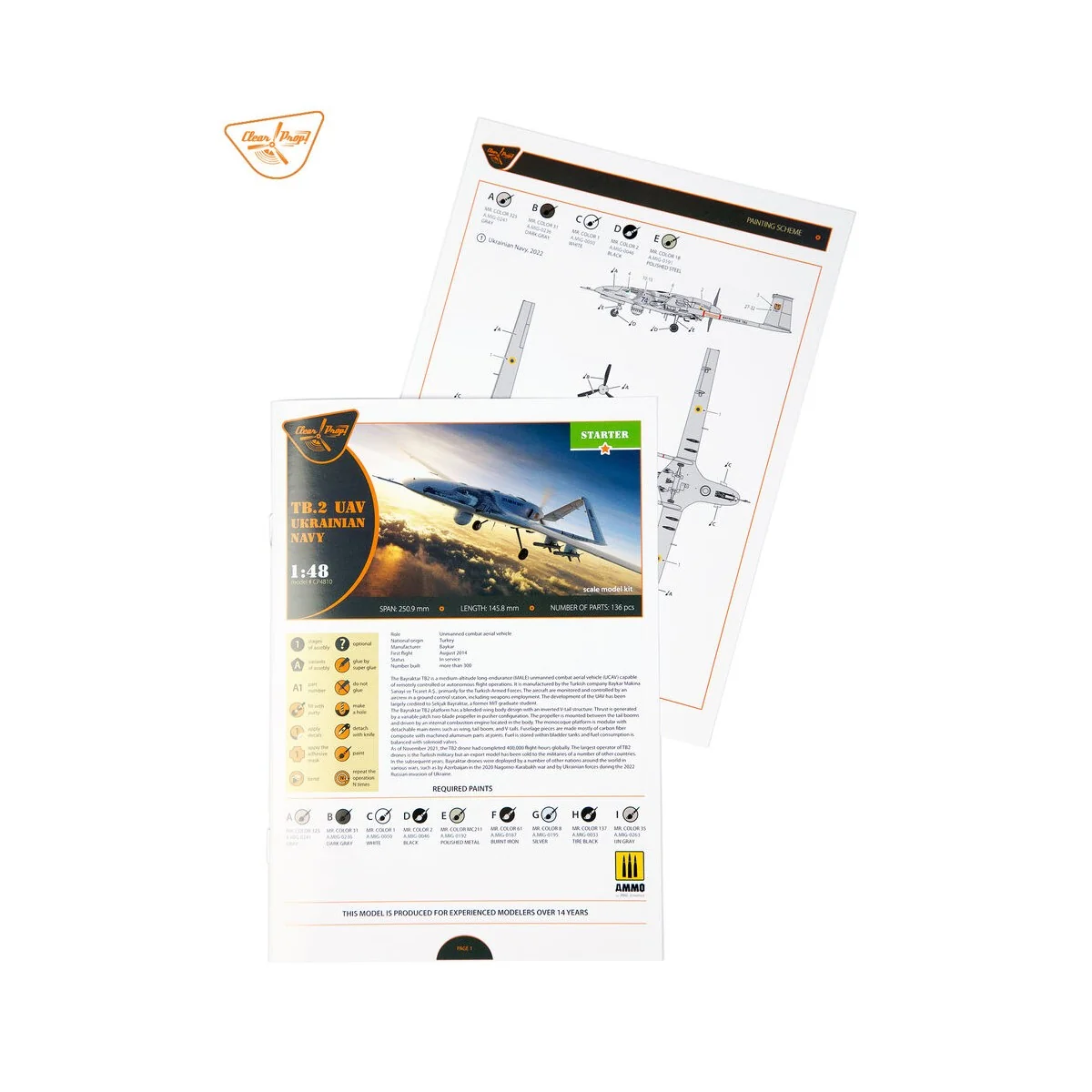 TB.2 UAV UKRAINIAN NAVY, 1/48 - Clear Prop Models CP4810